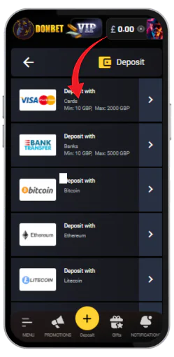 Selecting a deposit for a bonus