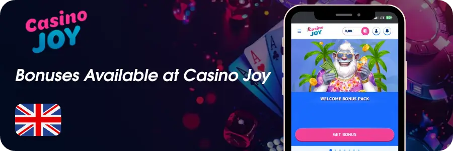Bonuses available Casino Joy