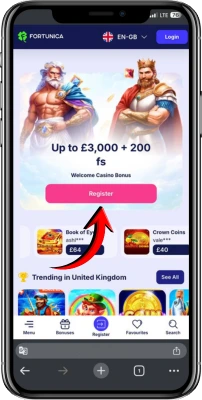 Create account Fortunica