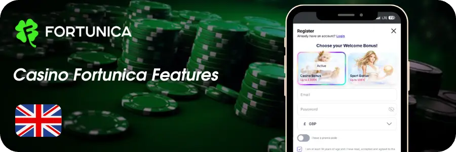 Casino Fortunica Features