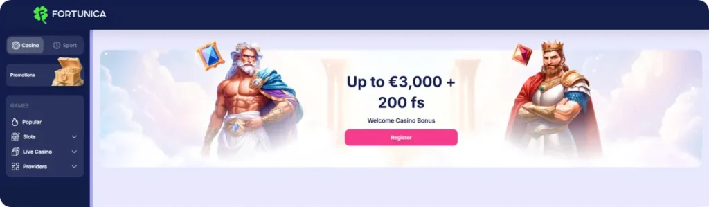 Fortunica Casino Minimum Deposit £1